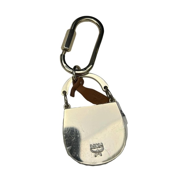 MCM Metal Pink Gold Bag Charm key chain Key Fob - Picture 5 of 6